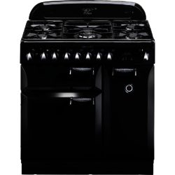 Rangemaster Elan 90cm Dual Fuel 72900 Range Cooker in Black with FSD Hob